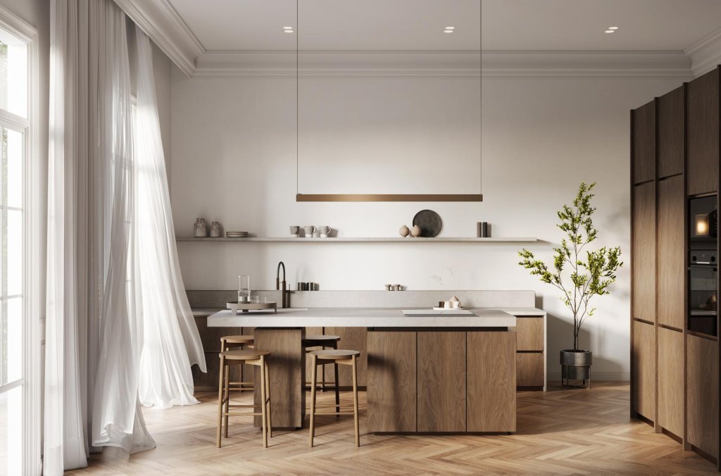 Houten visgraat vloer